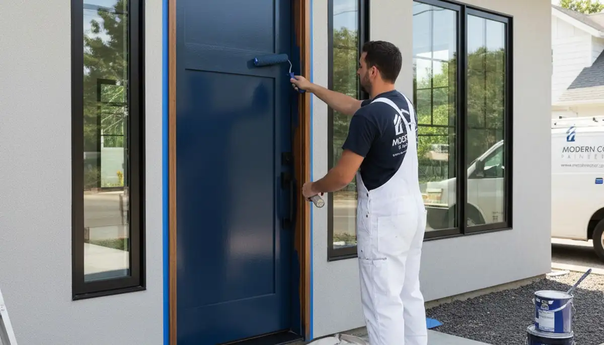 Professional door painting and refinishing by Kenosha house painters in Kenosha, WI