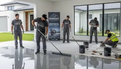 Epoxy garage floor coating in Kenosha, WI by professional house painters for durable, moisture‑resistant finish