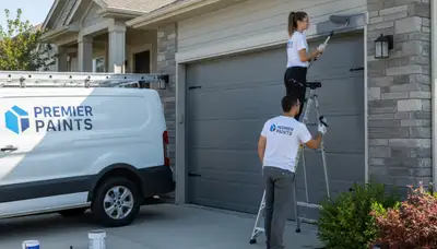 Professional garage door painting in Kenosha, WI by expert house painters for lasting curb appeal