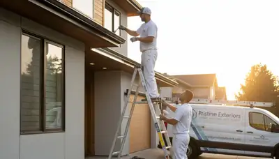 Professional gutter painting on a Kenosha WI home for durable, weather-resistant curb appeal