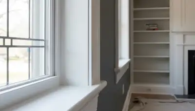 Professional interior trim painting with clean lines highlighting Kenosha, WI home details