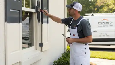 Professional shutter painting on a Kenosha WI home exterior by expert house painters