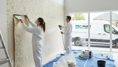 Professional wallpaper removal and surface prep by house painters in Kenosha, WI
